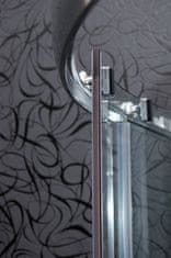 Arttec Sprchový kout čtvrtkruhový BRILIANT 80 x 80 x 198 cm čiré sklo s vaničkou z litého mramoru LINEA a panelem