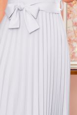 Numoco Plisované šaty s vázáním LILA - šedé Velikost: L