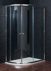 Arttec Sprchový kout čtvrtkruhový KLASIK 120 x 80 cm čiré sklo s vaničkou z litého mramoru STONE pravé provedení