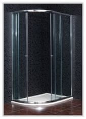 Arttec Sprchový kout čtvrtkruhový KLASIK 120 x 90 cm chinchilla sklo s vaničkou z litého mramoru STONE pravé provedení