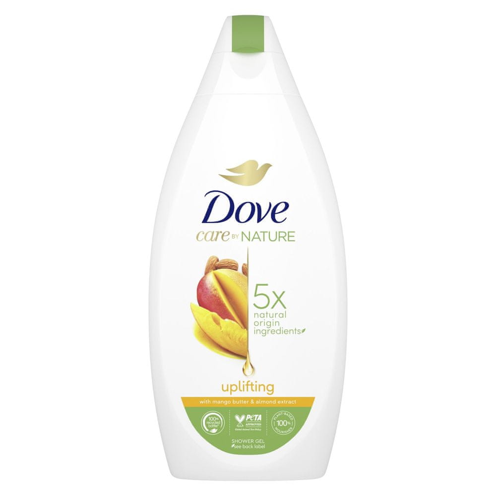Dove Care by Nature Uplifting sprchový gel s mangovým máslem a extraktem z mandlí pro hydrataci pokožky 400 ml