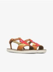 Camper Červeno-hnědé holčičí kožené sandály Camper 33