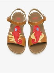 Camper Červeno-hnědé holčičí kožené sandály Camper 33