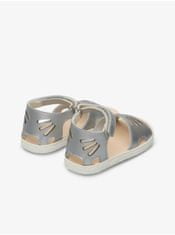 Camper Holčičí kožené sandály ve stříbré barvě Camper 22