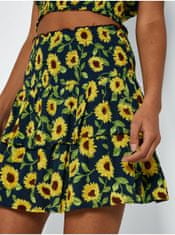 Noisy May Žluto-modrá květovaná krátká sukně Noisy May Sunflower XL
