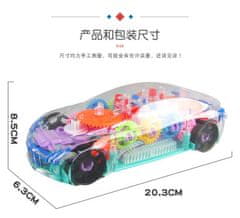 Leventi Zavodni Auto YIJUN 3D Super Car transparentní modrý