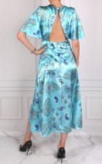 Modré květinové maxi šaty John Zack, S