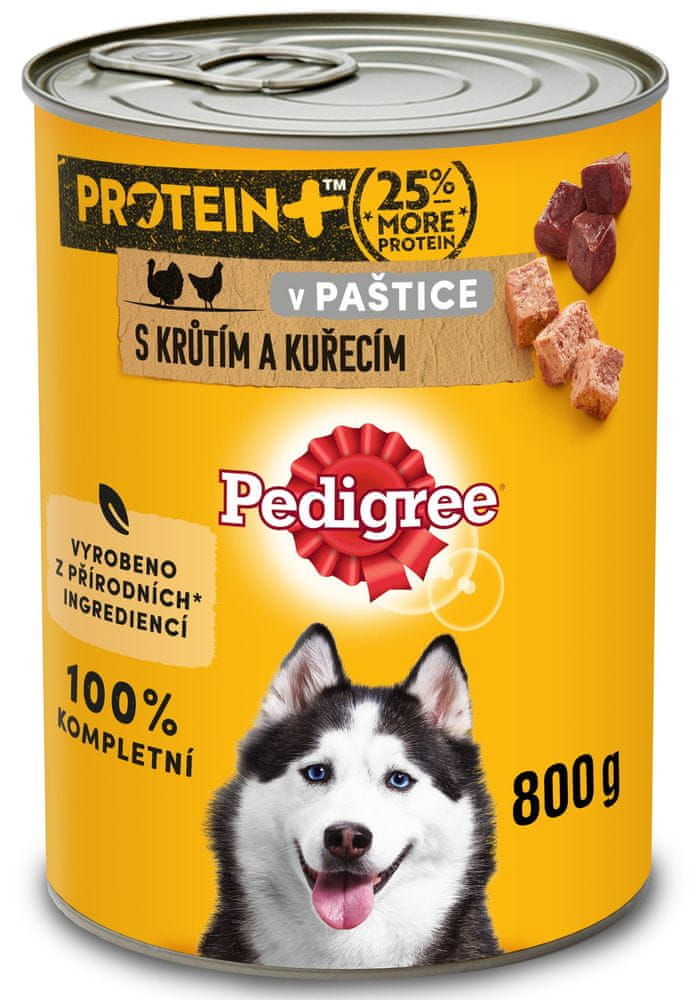 Pedigree PROTEIN konzerva s krůtím a kuřecím pro dospělé psy 12×800 g