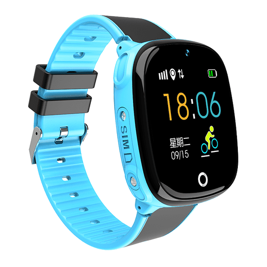 BergMont Dětské chytré hodinky HW11 s GPS lokátorem s možností volání, 2G, SIM volá, modrý