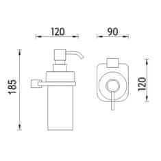 NIMCO Nástěnný dávkovač tekutého mýdla, pumpička plast NIMCO KIBO Ki X3-31W-26
