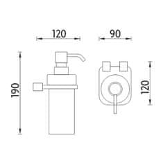 NIMCO Nástěnný dávkovač tekutého mýdla, pumpička plast NIMCO BORMO BR X3-31W-26