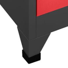 Vidaxl Uzamykatelná skříň antracitová a červená 90 x 40 x 180 cm ocel