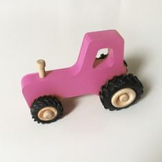 Fraise et Bois Malý dřevěný traktor Joseph - růžový