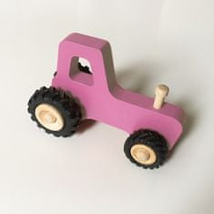 Fraise et Bois Malý dřevěný traktor Joseph - růžový