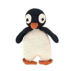 Luna-Leena Kids Odolný tučňák Olivia z organické bavlny - měkká hračka - smetanová s černou 
