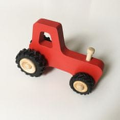 Fraise et Bois Malý dřevěný traktor Joseph - Červený