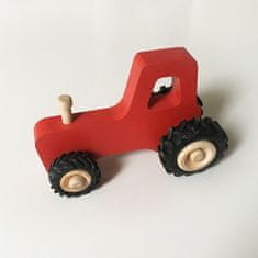 Fraise et Bois Malý dřevěný traktor Joseph - Červený