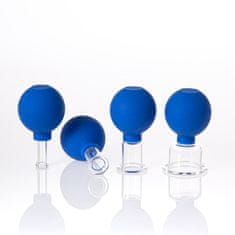 Sanomed Skleněné baňky s balónkem na tvář - sada 4 ks - modrá