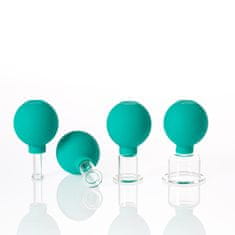 Sanomed Skleněné baňky s balónkem na tvář - sada 4 ks - zelená