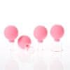 Skleněné baňky s balónkem na tvář - sada 4 ks - růžová