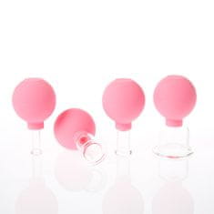 Sanomed Skleněné baňky s balónkem na tvář - sada 4 ks - růžová