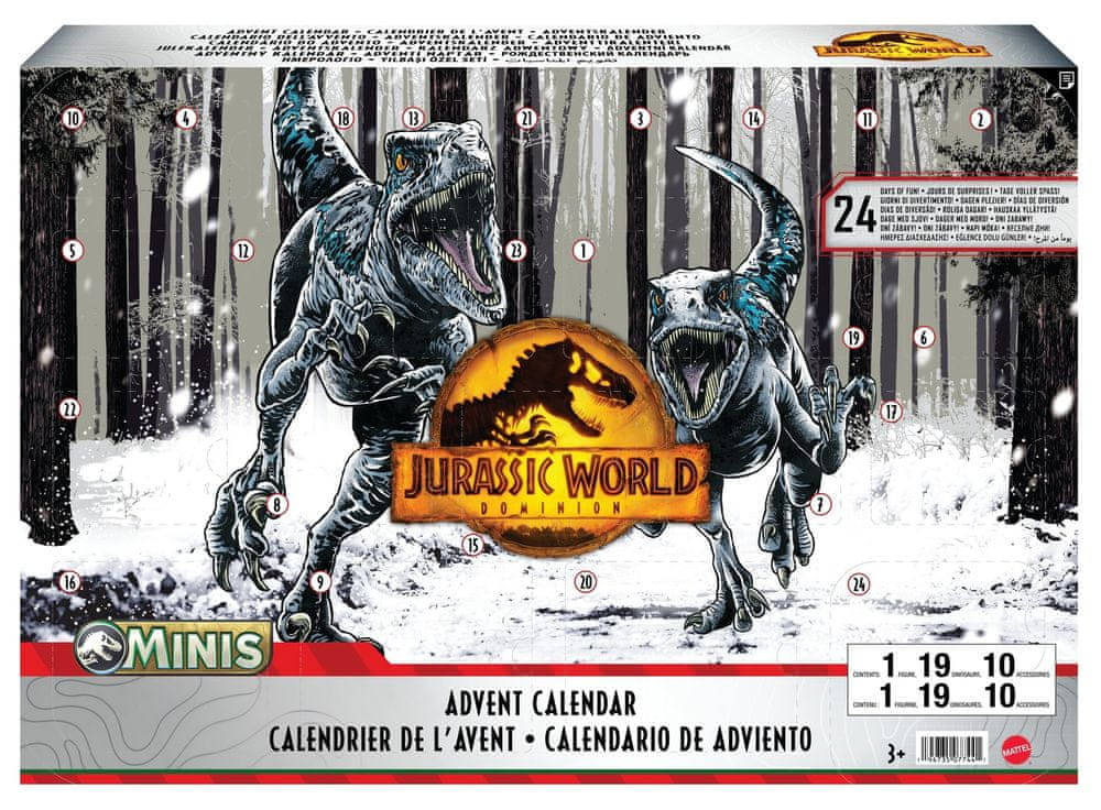 Mattel Jurassic World Adventní kalendář HHW24 - rozbaleno
