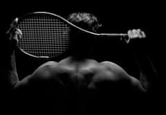 Fototapeta - Akt tenisty, černobílé 245x170 cm
