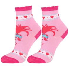 Růžové dětské ponožky se vzory TROLLS, certifikované OEKO-TEX, 23 - 26EU