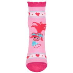 Růžové dětské ponožky se vzory TROLLS, certifikované OEKO-TEX, 23 - 26EU