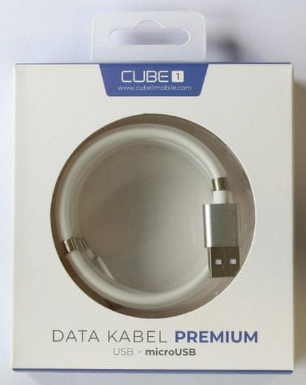 CUBE1 premium datový kabel USB>microUSB, 1m LM06-1861B, bílý