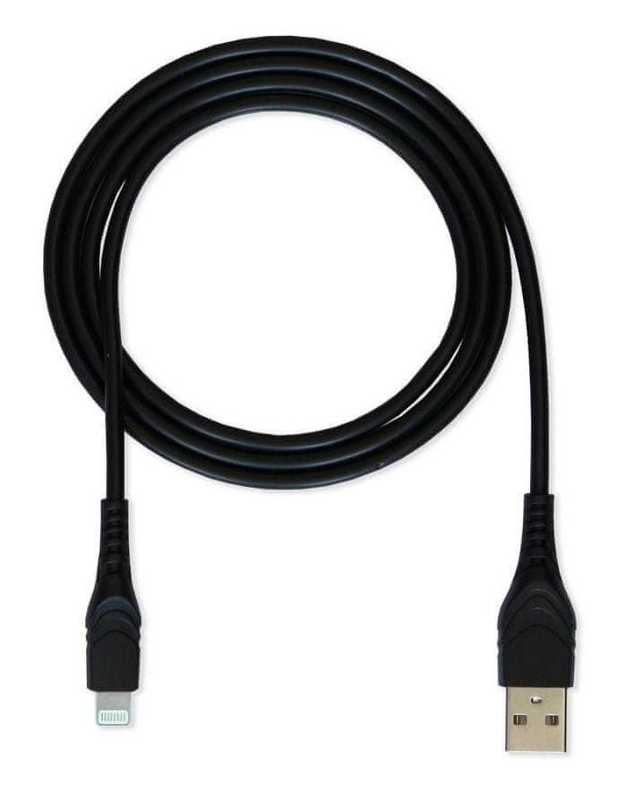 CUBE1 nylon datový kabel USB > Lightning, 1,2m LM2103-02, černý