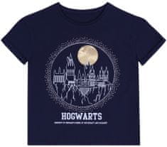 Dívčí tmavě modré tričko / košile HOGWARTS Harry Potter zlatý měsíc, 4-5 let 110 cm 