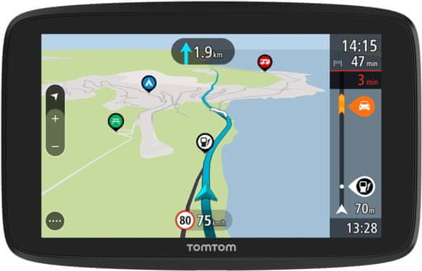 GPS navigace pro obytné vody pro karavany slot na paměťovou kartu nahrané body zájmy pro obytné vody plánování tras TomTom GO Camper Tour 6palců světové mapy rychlejší aktualizace map mapy TomTom dotykový displej kvalitní rozlišení Wi-Fi Bluetooth hlasové ovládání hlasové ovládání výkonné wifi připojení praktický držák doprovodná aplikace výkonný reproduktor výkonná automobilová navigace interní paměť světové mapy doživotní aktualizace