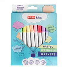 Easy Kids PASTEL Fixy, vypratelné, 12 pastelových barev