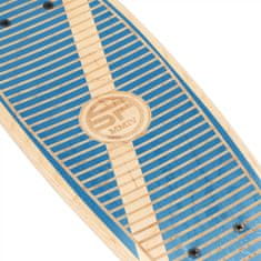 Spokey WOO-FISH Dřevěný pennyboard 56 x 15 cm, ABEC7, tmavě modrý