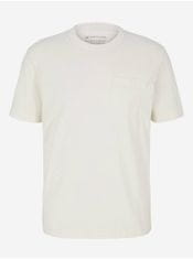 Tom Tailor Krémové pánské basic tričko s kapsou Tom Tailor M