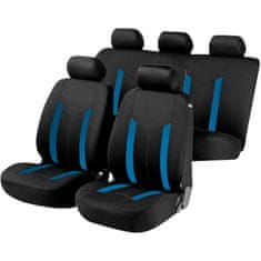 Aroso Autopotahy sedadel na celé vozidlo s bočními airbagy v sedadlech - sada 9 dílů - modré / černé