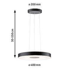 Paulmann PAULMANN LED závěsné svítidlo Smart Home Zigbee Puric Pane 2700K 11 / 1x7W černá/šedá stmívatelné 79779