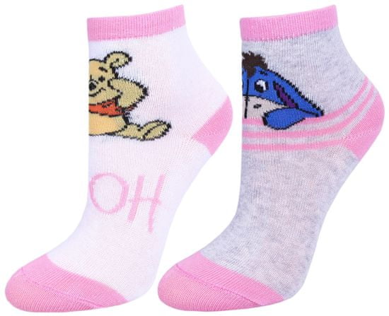 2x bílorůžové ponožky Medvídka Pú Disney.
