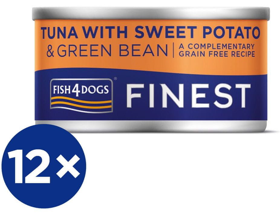 Fish4Dogs Konzerva pro psy Finest s tuňákem, sladkými bramborami a zelenými fazolkami 12x 85 g