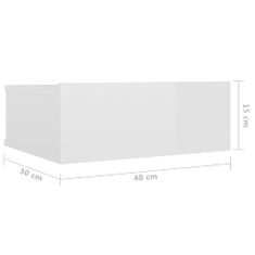 Vidaxl Plovoucí noční stolky 2 ks bílé lesklé 40x30x15 cm kompozit