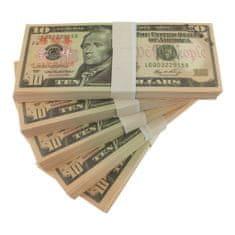 Northix Falešné peníze – 10 amerických dolarů (100 bankovek) 