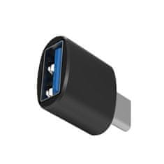 Northix Adaptér USB-A na USB-C, 3 cm – černý 
