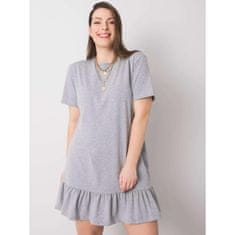 BASIC FEEL GOOD Dámské šaty melanžové plus size SARAH šedé RV-SK-6328.87P_361520 4XL