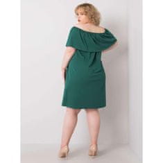 BASIC FEEL GOOD Dámské šaty plus size španělské KEILY tmavě zelené RV-SK-6641.05_364873 4XL