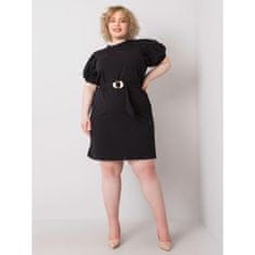 BASIC FEEL GOOD Dámské šaty s páskem plus size MYLAH černé RV-SK-6636.88_365060 4XL