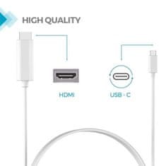 Northix Adaptér USB-C (3.1) na HDMI (2.0), 1,8 m – bílý 