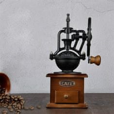 Northix Ruční keramický mlýnek na kávu z litiny a dřeva 