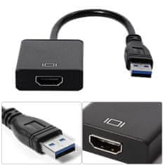 Northix Adaptér USB 3.0 na HDMI – černý 
