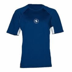 AQUALUNG Pánské lycrové triko LOOSE FIT kr. rukáv, modrá/bílá bílá/modrá S